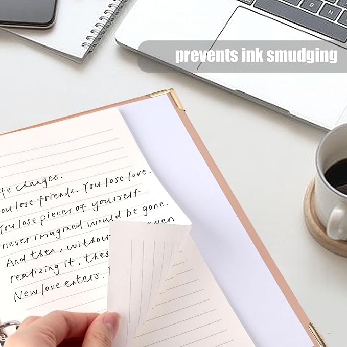 Koogel 2 Sets 6-Ring Binders, Refillable Binder 2 Colors 7"x9" Planner Binder for Journaling Collections with 70 Sheets Ruled Refill Paper