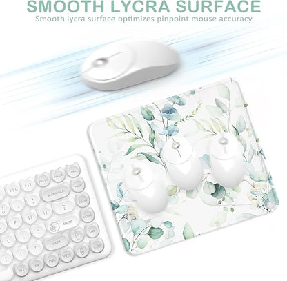 eulps Mouse Pad with Stitched Edge, Multiple Patterns Computer Mouse Pads with Non-Slip Rubber Base, Washable Cloth Mousepad, for Gaming, Laptop, PC (Leaves)