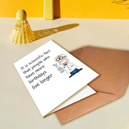 Funny Birthday Card For Old Men or Women, Humorous Greeting Card for Him or Her, 5x7 inches, Modern Style, Unisex-Adults