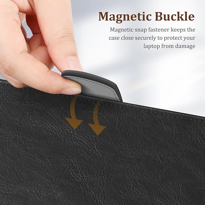 Fintie Sleeve Case for 12.4 Inch Microsoft Surface Laptop Go 3/2/1 (Model: 2013/1943), Premium PU Leather Protective Folio Book Cover with Large Pocket (Black)