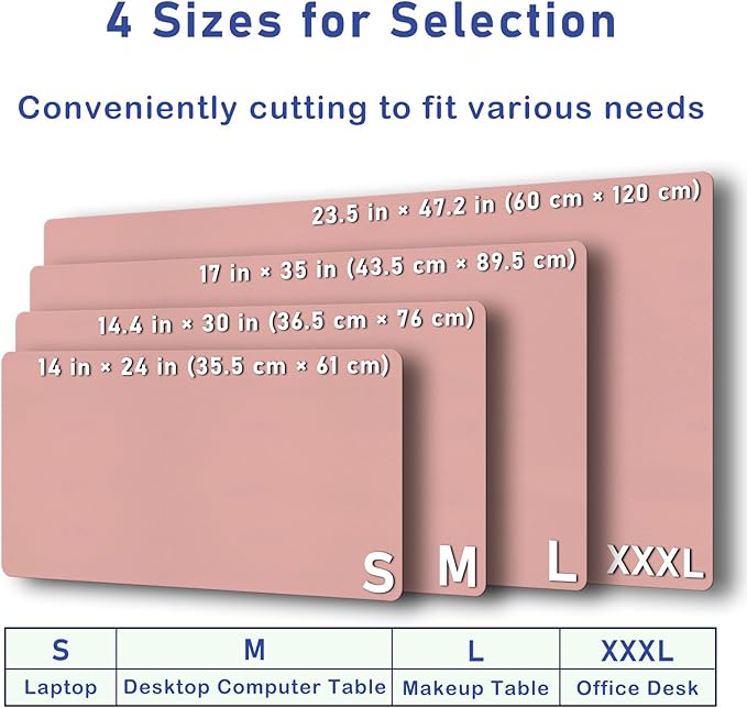 Boutilon Leather Desk Pad 30" x14",Non-Slip Mouse Pad,Office Desk Mat,Waterprooft PU Leather Desk Blotter,Desk Pad Protector,Desk Writing Pad for Home Office Decor (M-Pink)