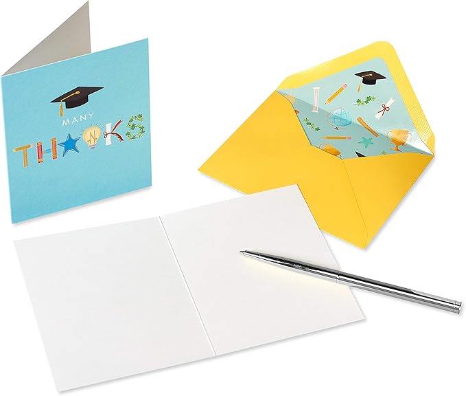 Papyrus Graduation Thank You Cards with Envelopes, Graduation Icons (20-Count)