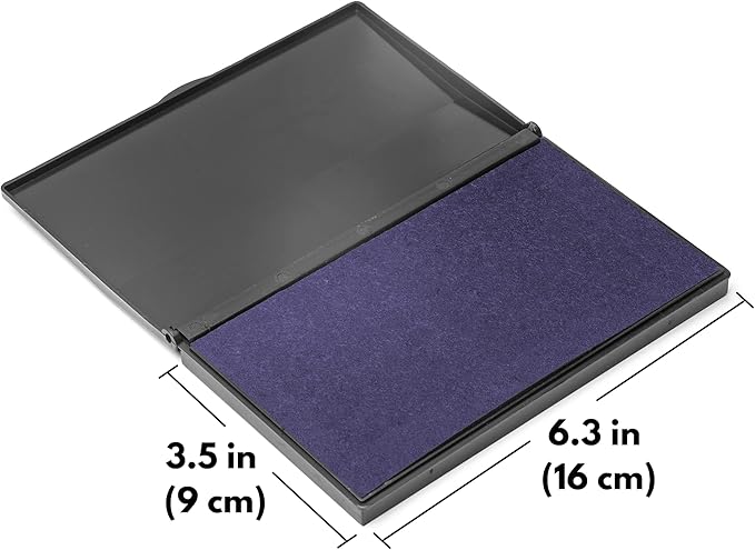 Ink Pad for Rubber Stamps, Stamp Pad for Clear Impression Stamping, Quality Felt Pad Black Ink, Red Ink, Blue Ink (Blue, L (3.5 * 6.3))