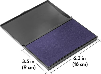 Ink Pad for Rubber Stamps, Stamp Pad for Clear Impression Stamping, Quality Felt Pad Black Ink, Red Ink, Blue Ink (Blue, L (3.5 * 6.3))