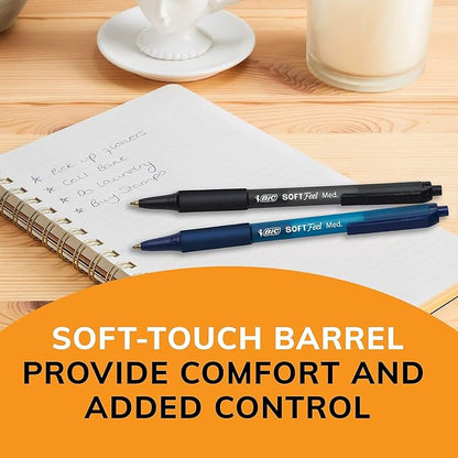 BIC Soft Feel Stick Pens With Special No-Slip Comfortable Grip, Medium Point (1.0 mm), Blue, 36-Count