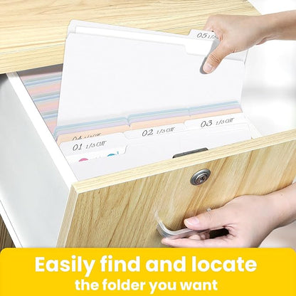 SUNEE File Folders Letter Size White, 100 Pack Manilla Folders 8.5 x 11 1/3-Cut Tabs, Colored File Folders Office Home School for Documents Files Paper