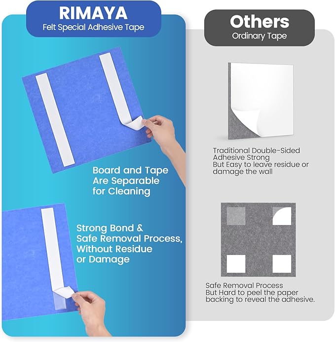 Large Cork Board for Walls with 30 Push Pins-48"X36", Easy to Peel&Stick Vision Bulletin Board Tiles, Black Poster Felt Board Supplies Set Home Office Classroom Corkboard Decor Self Adhesive