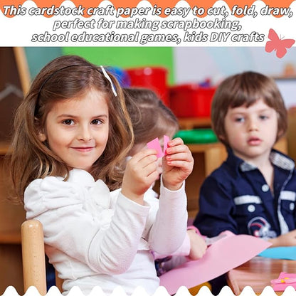 300 Sheets Colored Cardstock Bulk, 30 Assorted A4 Cardstock Paper 250gsm Colorful Card Stock, 8.3 x 11.7 Thick Double Sided Printed Cardstock for DIY Art Craft Scrapbooking Making School Party