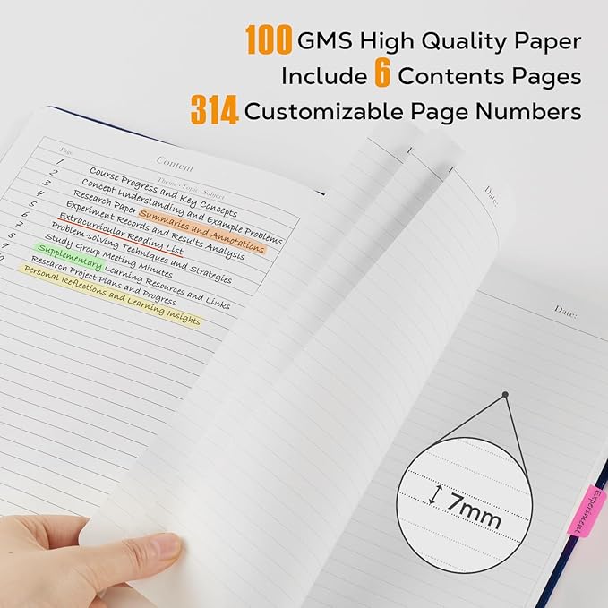 Hardcover Lined Notebook Journal for Writing, 320 Pages Leather Thick College Ruled Notebook Journal with 100GSM Paper, A5 (5.7'' X 8.4'') Daily Journal for Women Men Work Organization, Black