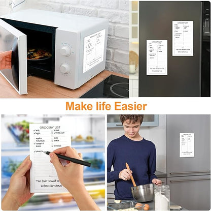 Joyberg Grocery List Magnet Pad for Fridge, 2 Pack Magnetic Notepads for Refrigerator, Magnetic Grocery List Pad for Fridge, Full Magnet Back Shopping Lists, 60 Sheets Per Note Pads