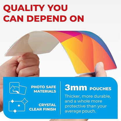 3MIL Thermal Laminating Sheets (100 Count) 9x11.5 inch, Dry-Erase Friendly Laminating Pouces, Compatible with Laminators Crystal Clear Laminated Finish