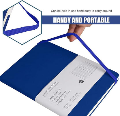 Lined Journal Notebook, (Blue), 160 Pages, Medium 5.7 inches x 8 inches - 100 gsm Thick Paper, Hardcover