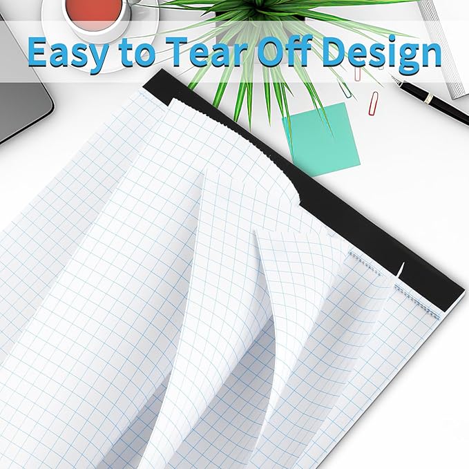 Grid Paper Notebook 8.5 X 11, 4x4 Graph Paper,-Sturdy Cardboard Backing, Graph Paper Pad for School, Office, Home, 70 Gsm Grid Paper, 2 Packs, 30 Sheets/Pad