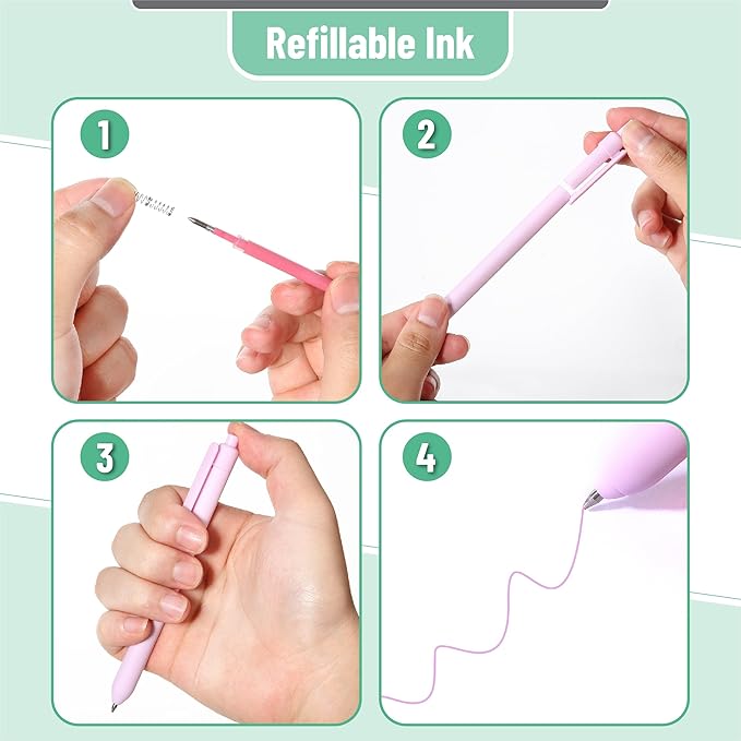 Mr. Pen- Retractable Gel Pens, 6 Pack, Color Ink Gel Pens Fine Point, Pastel Colors, 0.7mm Gel Pens Fine Point, Retractable Pens, Cute Pens, Aesthetic Pens for Journaling Fine Tip Pens