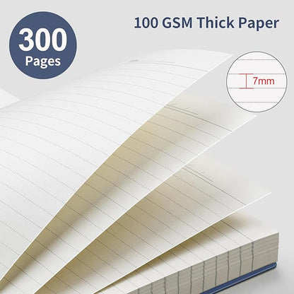 EMSHOI A5 Spiral Notebook College Ruled Lined Journal, Small 5.7" X 8.22", 300 Pages/150 Sheets, 100gsm Thick Paper, Waterproof Hardcover, for Office School Women Men Work Writing Notes, Blue