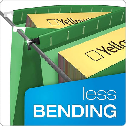 Pendaflex SureHook Reinforced Hanging Folders, Letter Size, Bright Green, 20 per Box (6152 1/5 BGR)