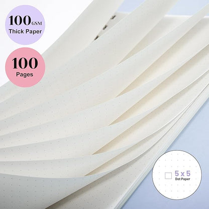 Yoment Bullet Dotted Journal Spiral Notebook 8.5 x 11 A4 Large Dot Grid Notebooks, 100 GSM Thick Dot Paper, Journaling Notebooks for Work School Sketching, A4 Purple