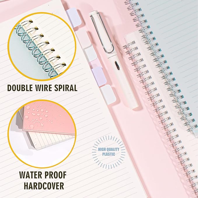 3 Pack Ruled Notebook, 8.5 x 11 Inches Spiral Notebooks for Work, School and Journal with 110 GSM Journal Ruled Paper, Large Notebook with 80 Sheets/160 Pages, Hardcover Ruled Journal