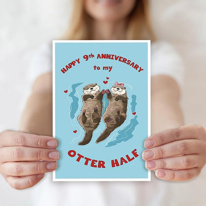 Funny 9th Anniversary Card for Husband Wife,Romantic 9 Year Anniversary Card,9th Wedding Gift for Dad Mom,Sweet 9th Gift Idea for Him Her