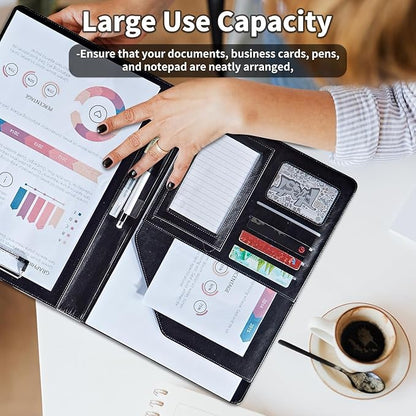 Padfolio/Portfolio Folder Clipboard,I can do all things through christ Personalized Leather Portfolio Padfolio for Men Women W/Resume Document Organizer Letter Size A4 Writing Pad Business Card Holder