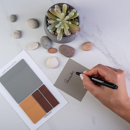 DiverseBee Transparent Sticky Notes (Includes Quick Dry Pen), Cute Clear Sticky Tabs, Translucent Page Flags Book Markers Stickers, Planner Accessories Bible Journaling Study Office Supplies (Dune)