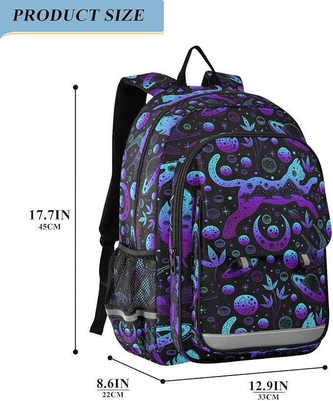 ALAZA Boho Witch Cat Moon Laptop Backpack Purse for Women Men Travel Bag Casual Daypack with Compartment & Multiple Pockets