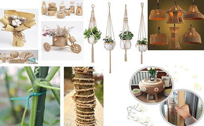 1/5 in (5 mm) X 164 Ft (50 Meters) Natural Sisal Hemp Rope Heavy Duty Thick Twine for Cat Scratcher Post Tree, Garden, Binding, Crafts Packing Material