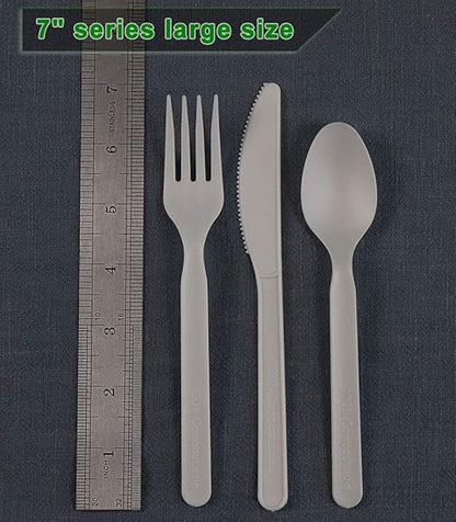 GreenWorks 1000 Heavy-duty Compostable Spoons,BPI Certified 7" Series Large Bulk Disposable Cutlery Spoon