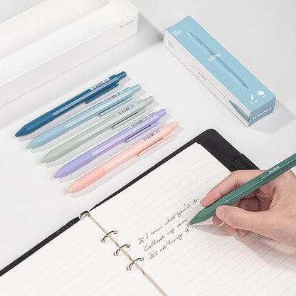 NUSIGN Gel Pens, 6 Pcs 0.5mm Black Ink Pens Fine Point Smooth Writing Pens, High-End Pens for Journaling Note Taking, Cute Office School Supplies Gifts for Adults