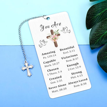 Christian Gifts for Women Faith Confirmation Gifts for Teen Girls Stocking Stuffers Christmas Gifts Bible Accessories Bookmark Faith Based Spiritual Gift for Women Sponsor First Communion Baptism Gift
