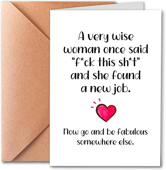 Interesting New Job, Congratulations Card for Bestie, Farewell Card for Colleagues, Friend, Him and Her, Perfect Resignation Gift for Work Friend