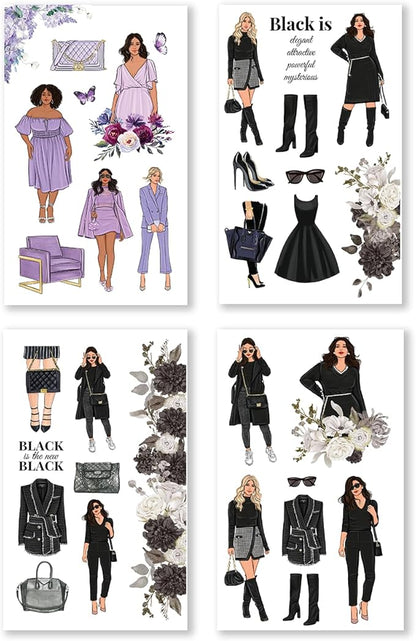 Rongrong Rainbow Girls Planner Stickers Book for Planners, Calendars, Journals – Aesthetic Premium Quality Hand Drawn – Scrapbook Stickers – 24 Pages