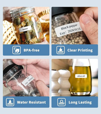 Phomemo D30 Label Tape, for D30 D35 Q30 Q30S Q31 Q32 Label Maker, Black on Glitter Transparent Gold Sticker Thermal Paper Self-Adhesive, 14mm x 40mm (1/2" x11/2) 160 Tapes/Roll, 3 Rolls