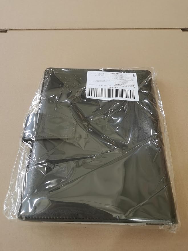 A5 Leather Portfolio Binder, Interview Legal Document Organizer with Magnetic Closure Cover with A5 Sized Papers,Sticky Tabs,Pen,Mini Document Organizer Folder for Men Women,Black