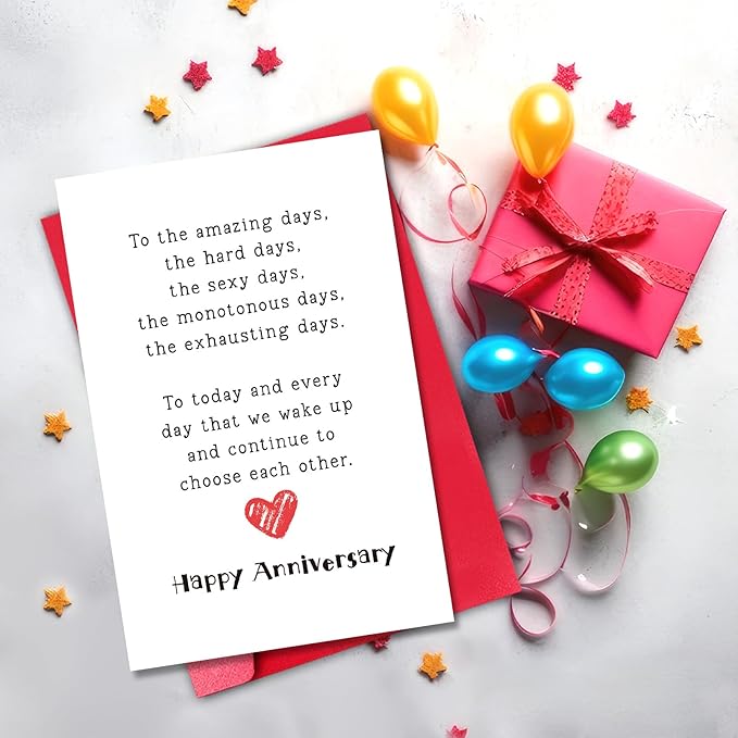 Happy Anniversary Card for Boyfriend Husband, 1st 2nd 3rd Anniversary Card from Girlfriend Wife (To the Amazing Hard Sexy Days)