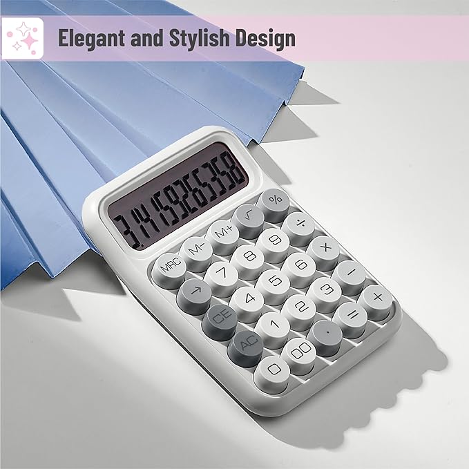 Mr. Pen- Mechanical Switch Calculator, 12 Digits, Large LCD Display, Gray Calculator Big Buttons, Mechanical Calculator, Calculators Desktop Calculator, Cute Calculator, Aesthetic Calculator