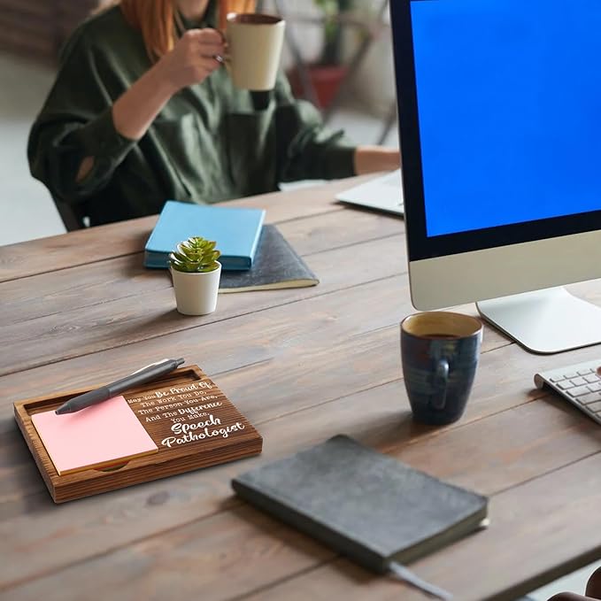 Speech Language Pathologist Appreciation Gifts, Thank You Gifts for Speech Language Pathologist, Speech Pathologist Gifts for Women, Men, SLP Gifts Self-Stick Note Pad Holders ZSS7