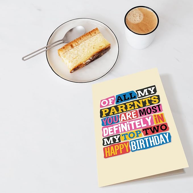 Chenive Funny Birthday Card for Dad Mom, Dad Birthday Card, Mom Birthday Card, Happy Birthday Card for Parents from Kids Son Daughter