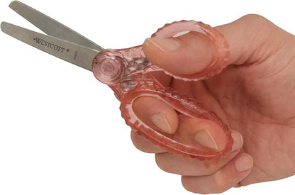 Westcott 5" GEM Crystal-Design Safety Scissors 12pk, Blunt-Tip for Kids Aged 4-7 - Scissors for School, Craft, Home, DIY, Classroom - Assorted Colors