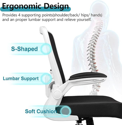 FelixKing Ergonomic Office Chair, Adjustable Lumbar Support, Breathable Mesh Fabric, Durable and Reliable, White