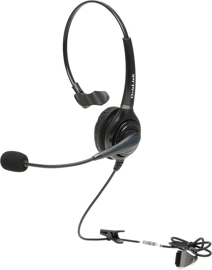 Noise Canceling Call Center Headset Compatible with Polycom Allworx IP Phones | Comes with 2 Quick Disconnect Cord | Flexible Microphone Boom | HD Voice Quality | Comfortable