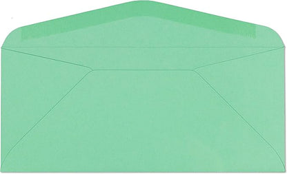 EnDoc #9 Colored Envelopes - 100 Pack - Green Pastel Color 3 7/8 x 8 7/8 envelope, Letter Size, For Home, Offices, Holiday, Invoices and Mailings