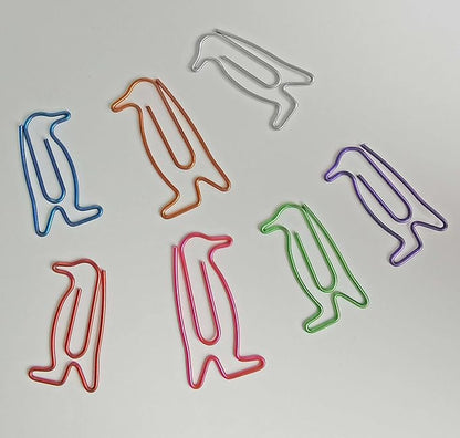 60 pcs Cute Paper Clips, Penguin Shaped Paper Clips Bookmarks, Penguin Gifts for Women Kids Coworkers Teachers