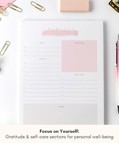 Daily To Do List Notepad – Daily Planner Undated, Daily Work Planner and Productivity Planner – 50-Pg To Do List Notebook for Work, Daily To Do Planner Pad – 8.3”x 5.8” Daily Planner Notepad