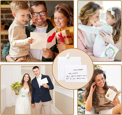 Blank White Greeting Cards and Envelopes 4.25 x 5.5 Heavyweight Folded Cardstock and A2 Envelopes Printable Self Seal 20 Packs for Wedding Invitations, Graduations, Thank You Cards, Mailing