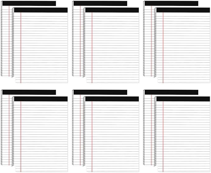 Small Legal Pads 5x8 White Note Pads 5x8 Writing Pads, College Ruled Legal Notepads 5x8, Lined Pads of Paper White Paper Pads 5x8 for School, Home, Office, Business- 12 Pads/Pack, 30 Sheets/Pad