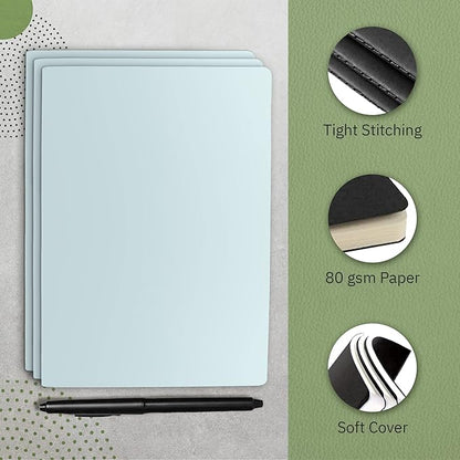 Simply Genius A5 Notebooks for Work, Travel, Business, School & More - College Ruled Notebook - Softcover Journals for Women & Men - Lined Note Books with 92 pages, 5.5" x 8.3" (Light Blue, 6 pack)