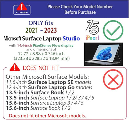 mCover Case ONLY Compatible for 2021-2023 14.4" Microsoft Surface Laptop Studio Notebook Computer - Clear
