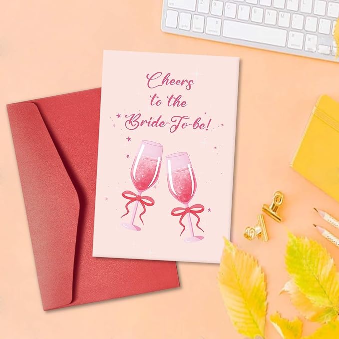 Sweet Bridal Shower Card for Bride To Be, Funny Wedding Congratulations Card for Woman Her, Cute Wedding Shower Card for Friends, Bachelorette Gifts for Bride, Cheers to the Bride to be