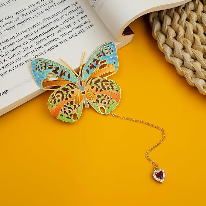 Butterfly Bookmarks for Women,Metal Bookmark,Unique Gifts Book Markers for Women Book Lovers,Teacher Appreciation Gifts,Valentine Mother's Day Christmas New Year Birthday Gift (03-Spotted)